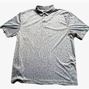 Jack Nicklaus Polo Shirt XXL Blue Floral Print Golf Performance Golden Bear